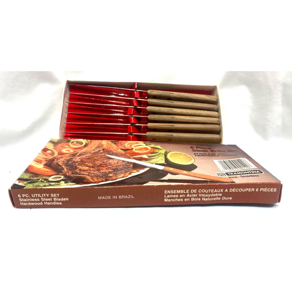 Tramontina A-253 Stainless Steel Blade 6 Pieces Steak Knife Utility Set - Picture 3 of 6